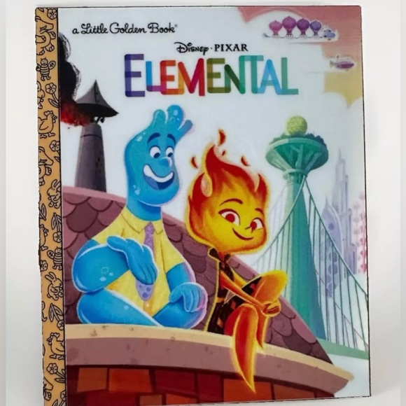 Disney Accessories - Disney Fantasy Pin Elemental Little Golden Book Ember Fire Wade Water Pixar 3"